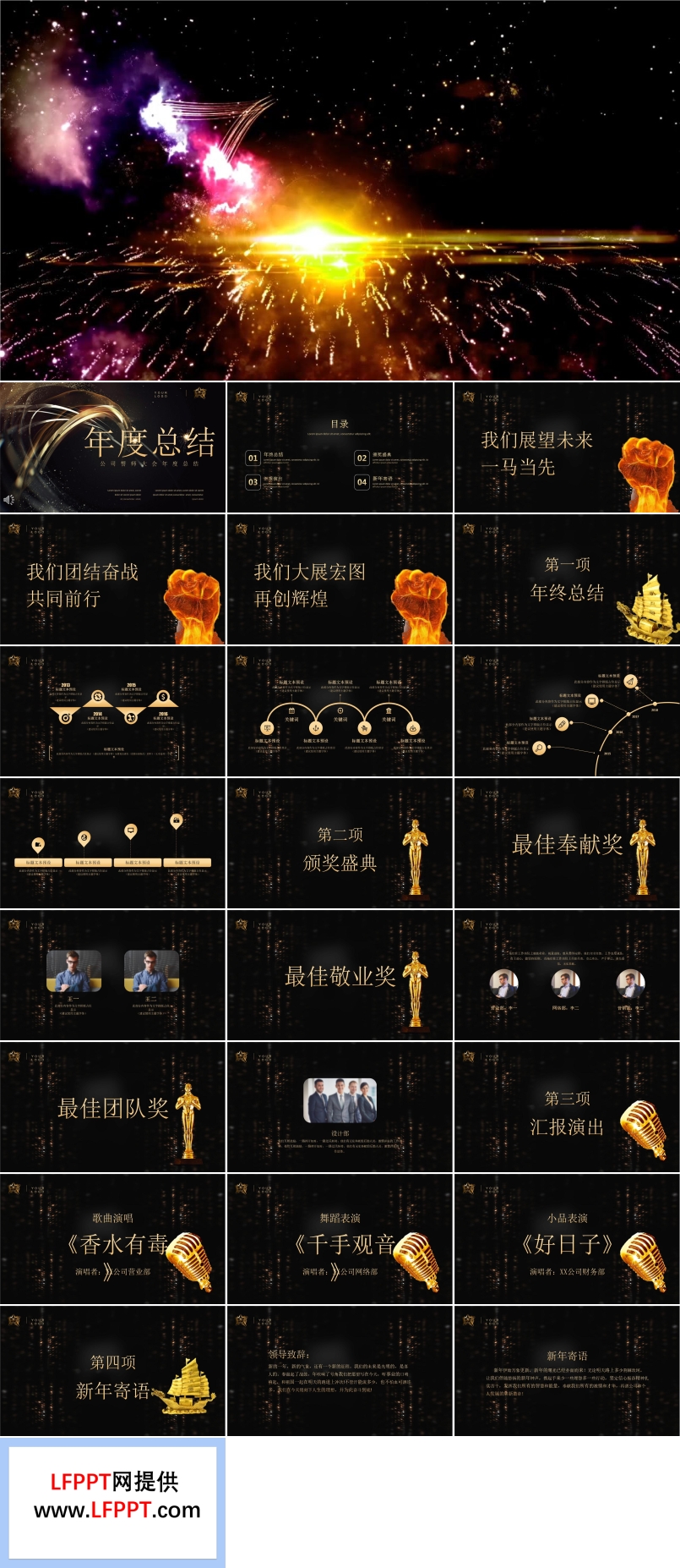 高端火焰特效動(dòng)畫開場公司誓師大會(huì)年會(huì)年度總結(jié)PPT模板