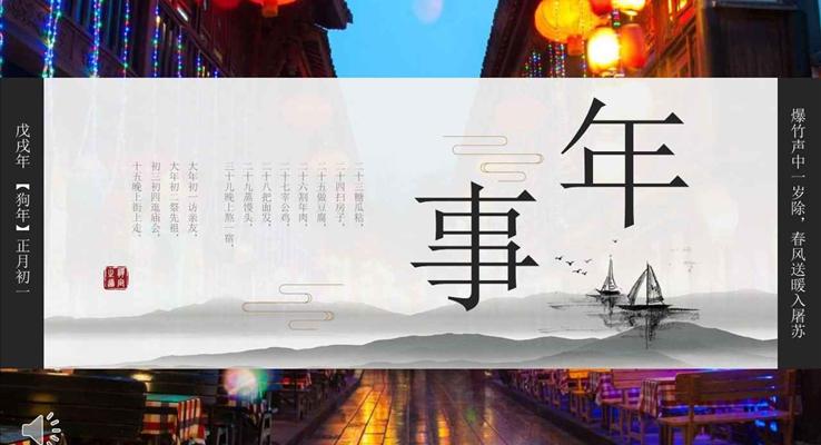 中國風(fēng)農(nóng)歷新年習(xí)俗文化PPT模板