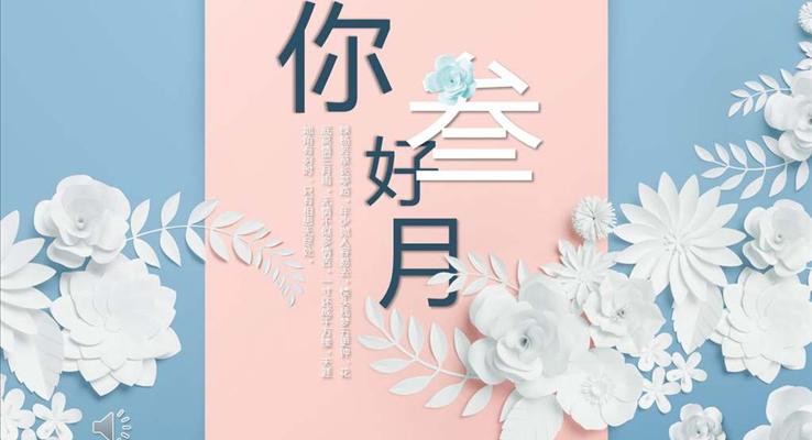 小清新立體花朵風(fēng)格工作總結(jié)匯報商務(wù)PPT模板