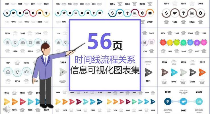 56套時間軸流線關(guān)系信息可視化圖表合集