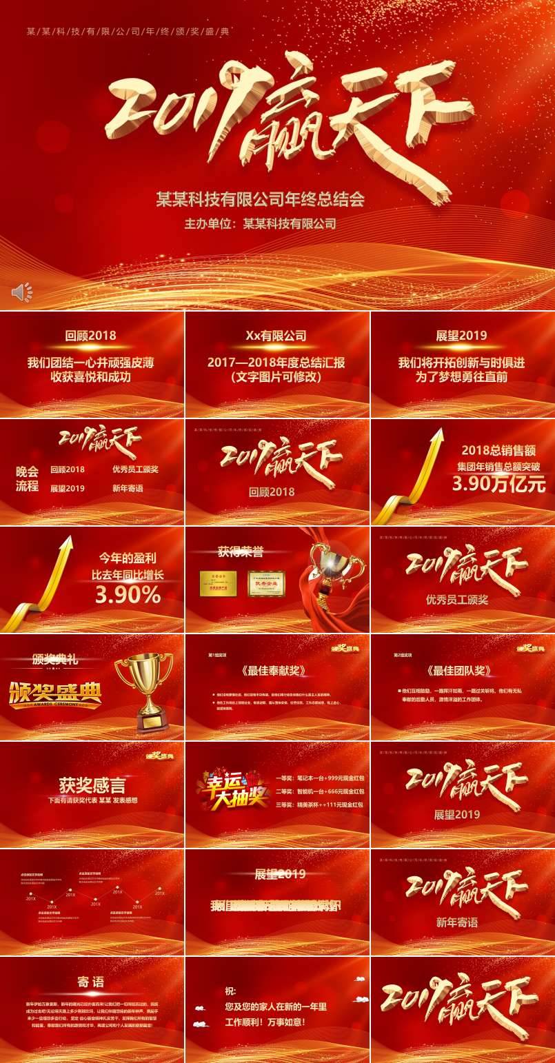 2019年會總結PPT模板