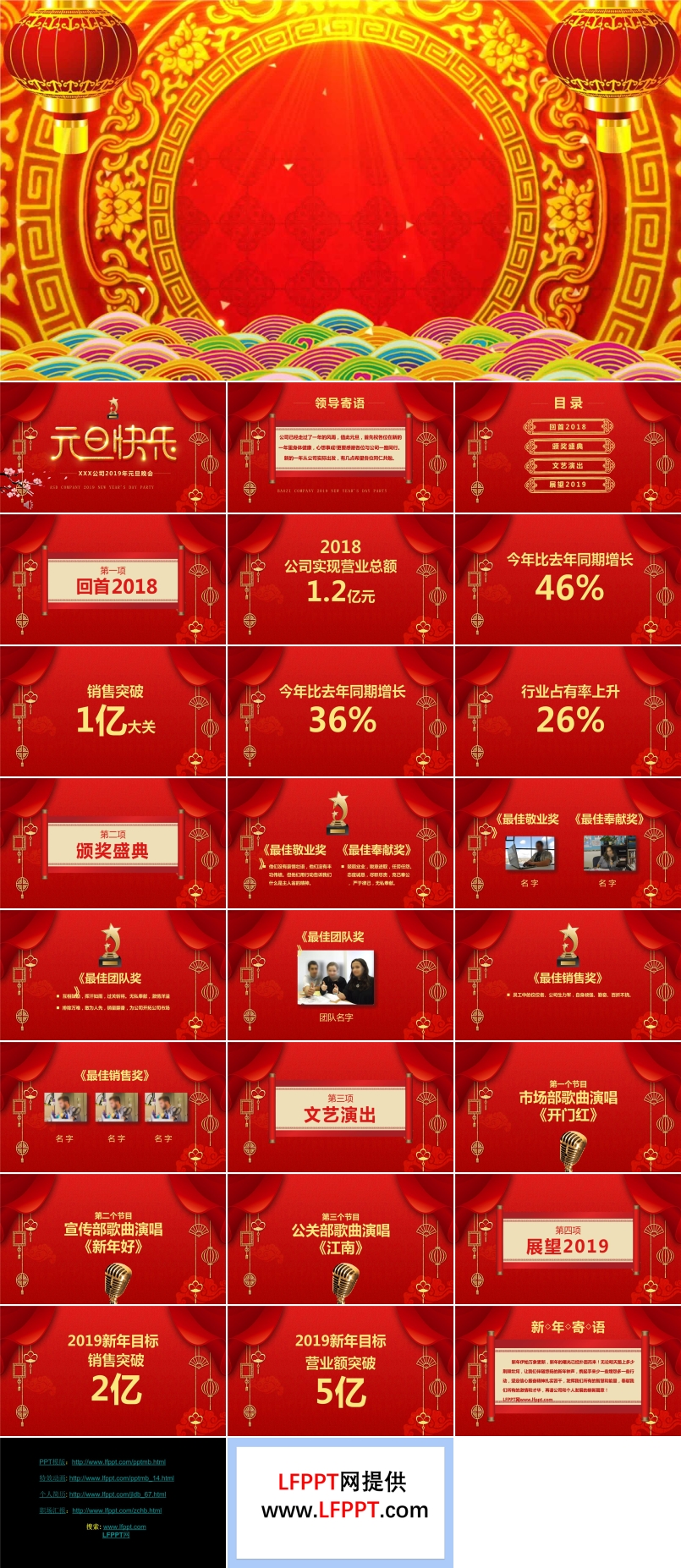 喜慶元旦晚會(huì)PPT模板