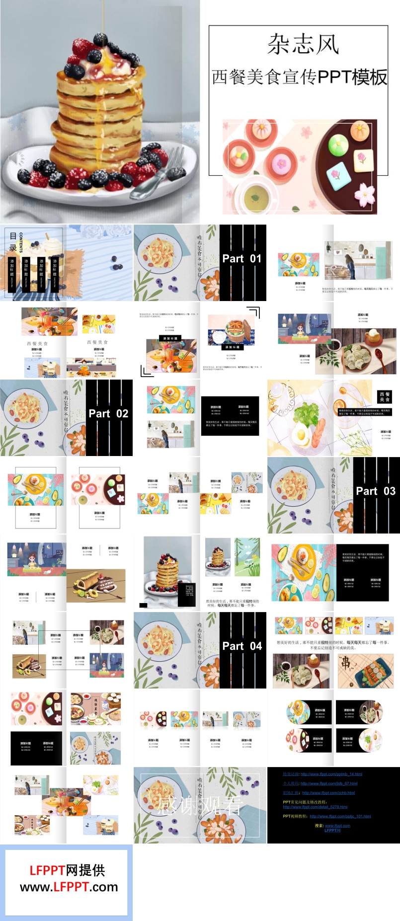 雜志風(fēng)美食宣傳推廣PPT模板