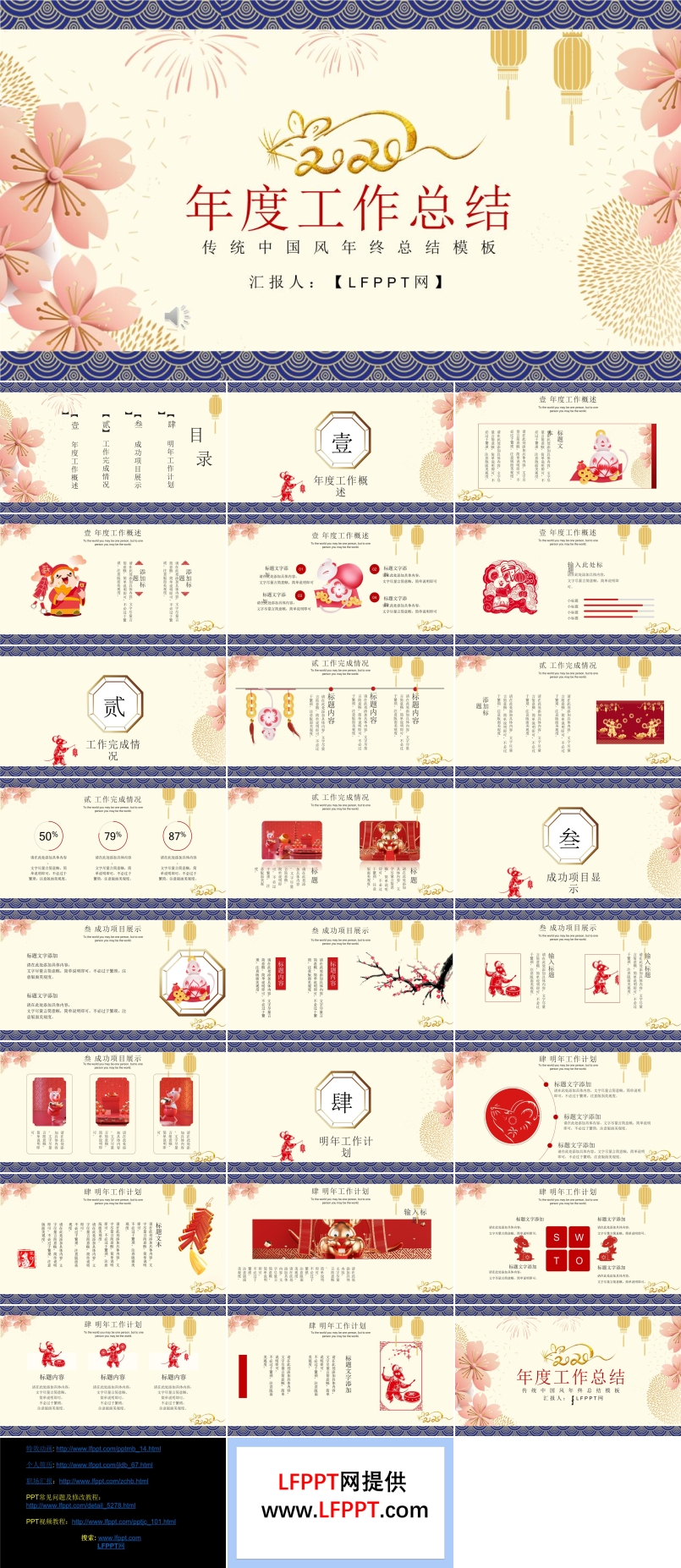 中國風(fēng)年度工作總結(jié)匯報(bào)PPT模板