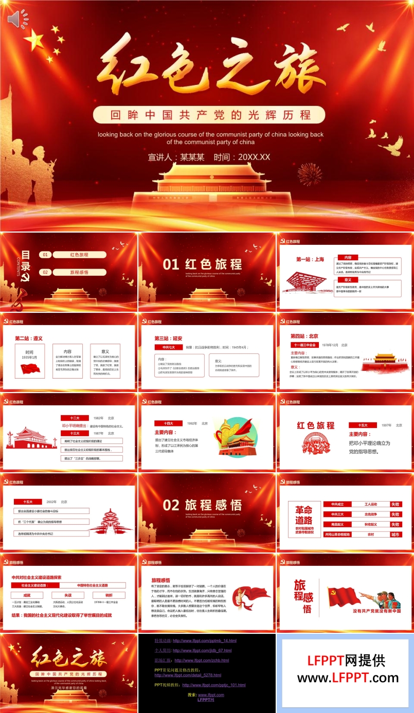 回眸中國(guó)共產(chǎn)黨的光輝歷程PPT模板