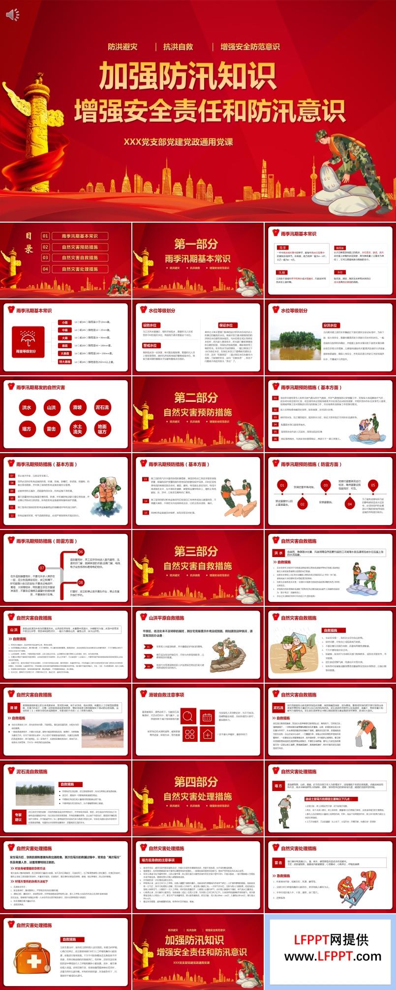學(xué)習(xí)加強(qiáng)防汛知識(shí)增強(qiáng)安全責(zé)任防范意識(shí)PPT模版