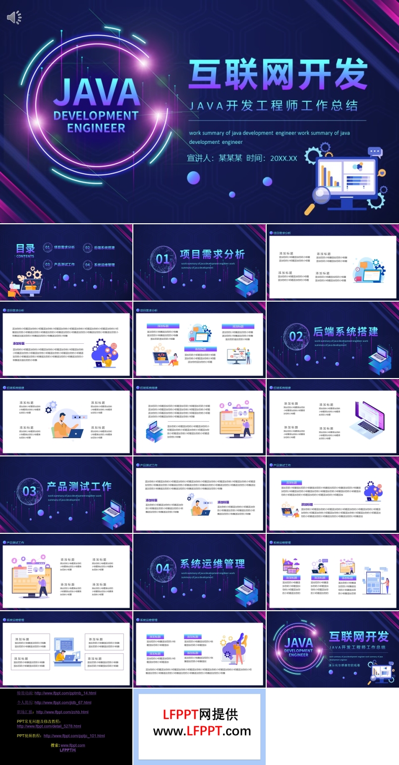 JAVA開發(fā)工程師工作總結(jié)PPT