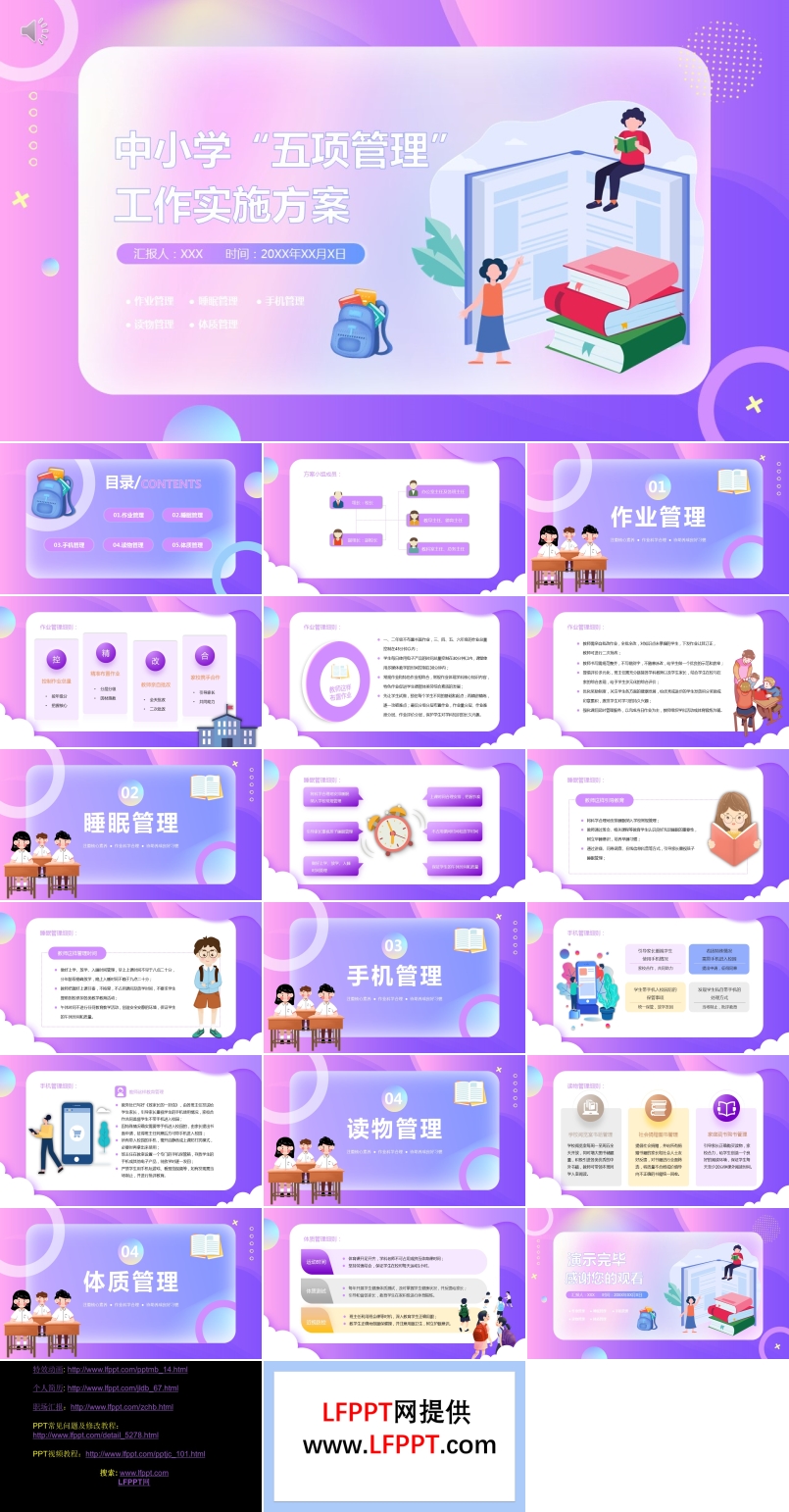 中小學(xué)五項(xiàng)管理工作實(shí)施方案PPT