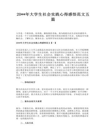 大學(xué)生社會實(shí)踐心得感悟范文五篇