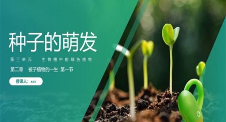 初中生物人教版七年級上冊《種子的萌發(fā)》PPT課件模板