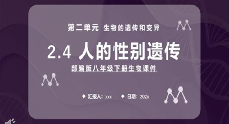 人的性別遺傳課件PPT模板部編版八年級生物下冊